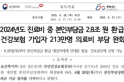 24년도 진료비 본인부담상한제 환급 신청 방법과 환급 기준 총정리